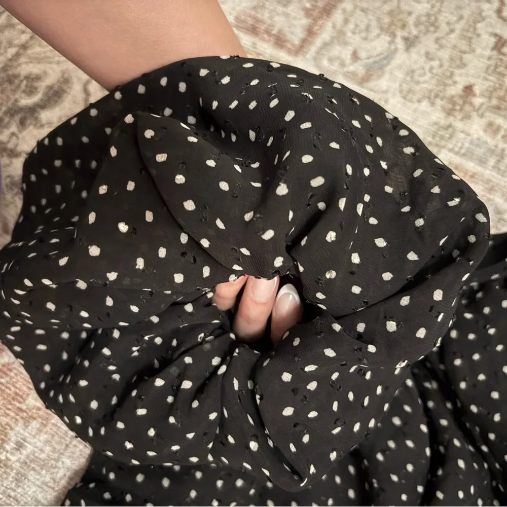 Nasty Gal Black and White Polka Dot Tie-Back Blouse - Picture 7 of 9